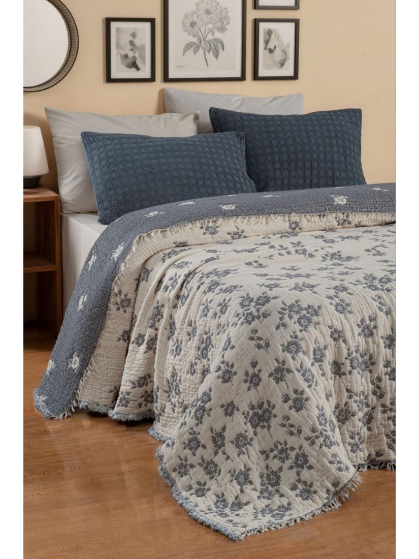 Муслиновое покрывало Şikel Home Diabella Антрацит 240×260 см (100% хлопок)